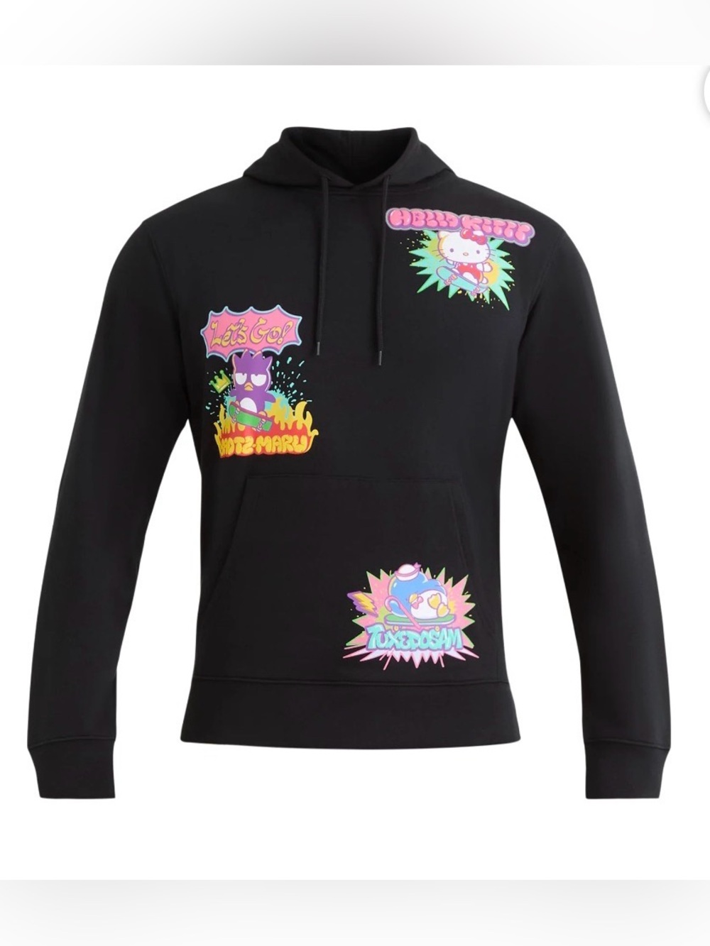 NWT Black Graphic Hoodie with Hello Kitty && Friends 🖤🩶